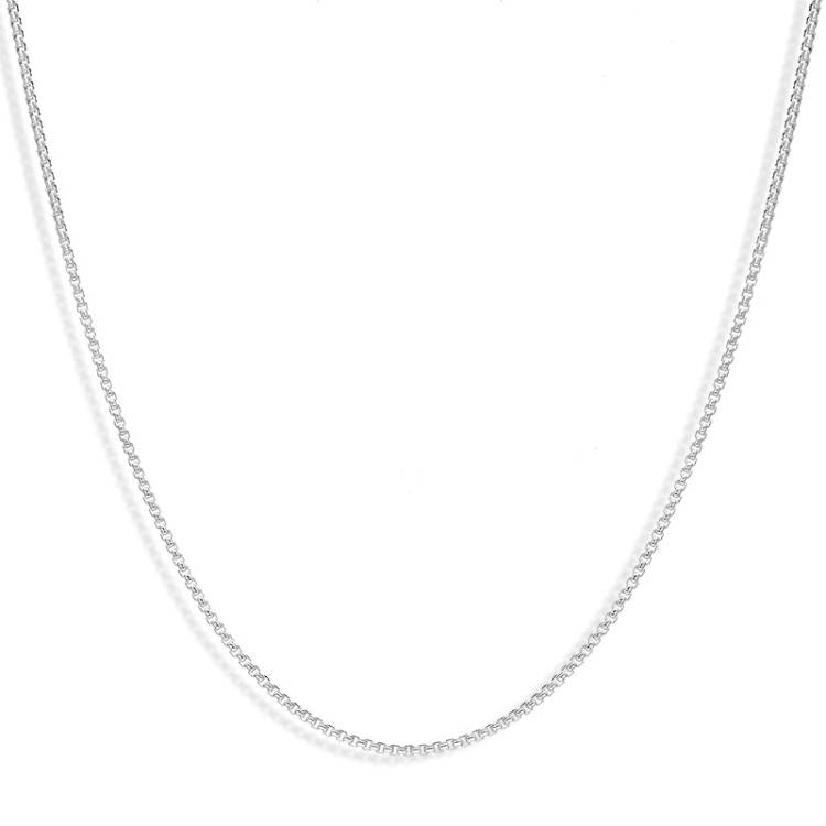 Sterling Silver 20 Inch Box Link Chain With Adjustable Slider - Option1 Value Silver