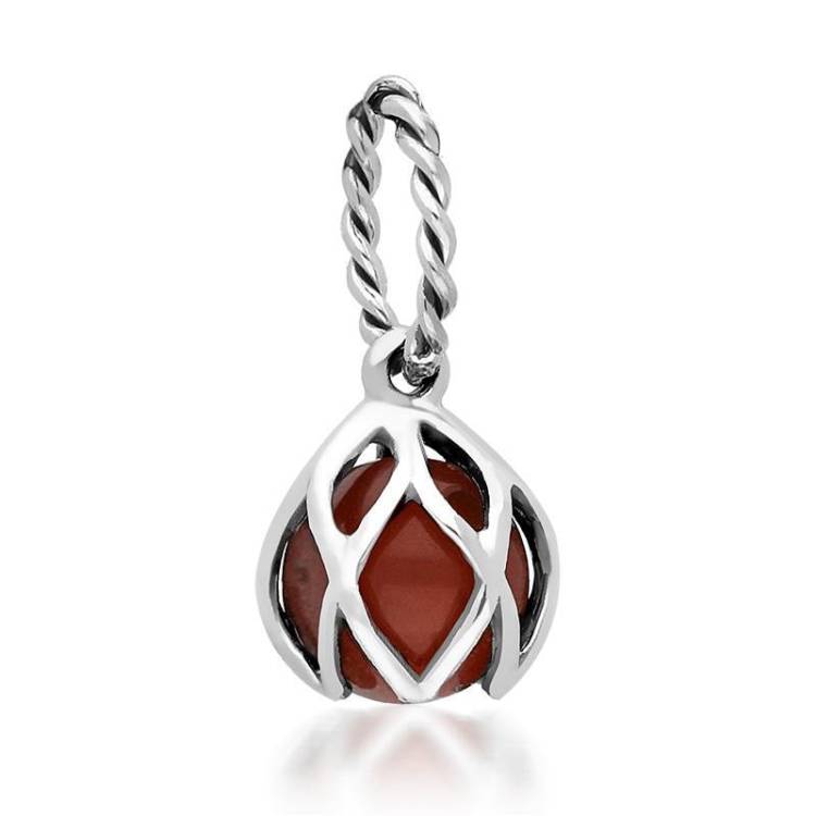 Sterling Silver Amber Emma Stothard Silver Darling 6mm Float Charm