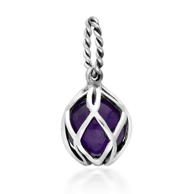 Sterling Silver Amethyst Emma Stothard Silver Darling 8mm Float Charm