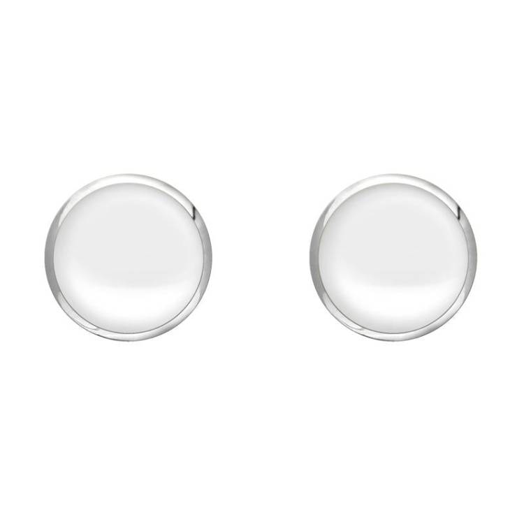 Sterling Silver Bauxite 6mm Classic Medium Round Stud Earrings