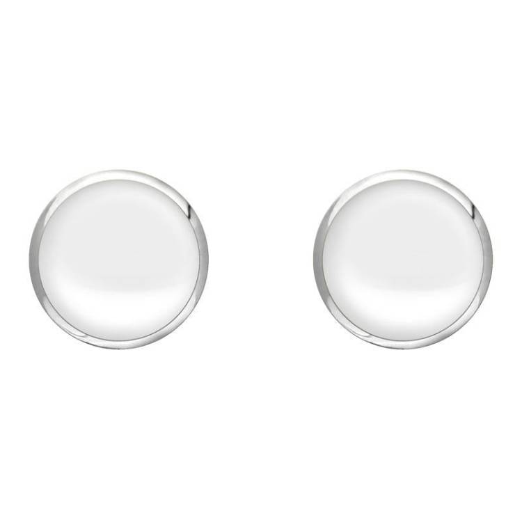 Sterling Silver Bauxite 8mm Classic Large Round Stud Earrings