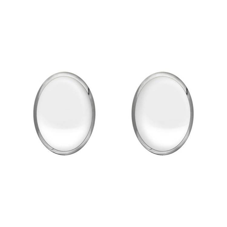 Sterling Silver Bauxite 7mm x 5mm Classic Small Oval Stud Earrings