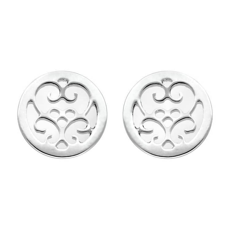 Sterling Silver Bauxite Flore Filigree Stud Earrings