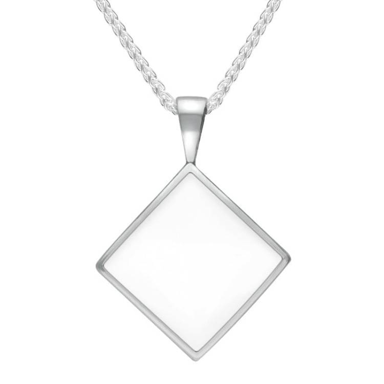 Sterling Silver Bauxite Small Rhombus Necklace - Silver