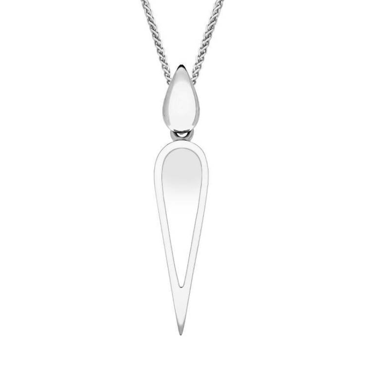 Sterling Silver Bauxite Toscana Pear Drop Necklace - Silver