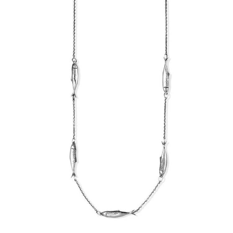 Sterling Silver Emma Stothard Silver Darling Five Fish Chain Necklace