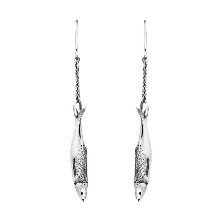 Sterling Silver Emma Stothard Silver Darling Single Drop Hook Earrings