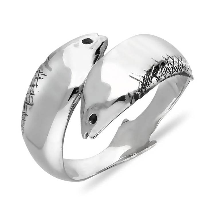 Sterling Silver Emma Stothard Silver Darling Wide Crossover Ring