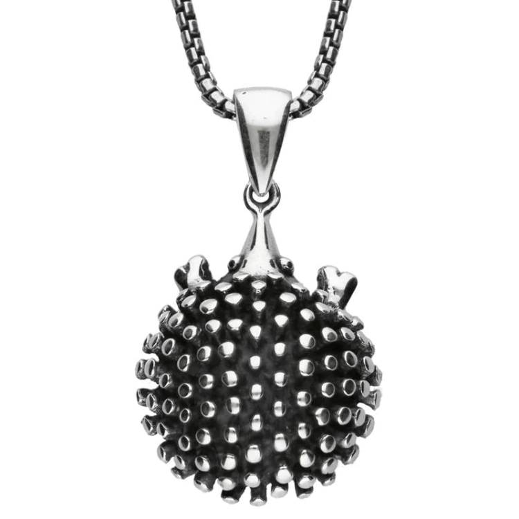 Sterling Silver Hedgehog Necklace D - Silver