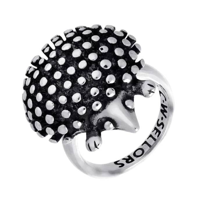 Sterling Silver Hedgehog Ring D