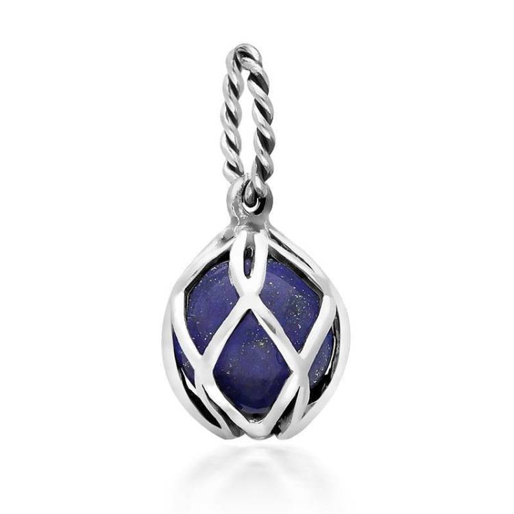 Sterling Silver Lapis Lazuli Emma Stothard Silver Darling 8mm Float Charm