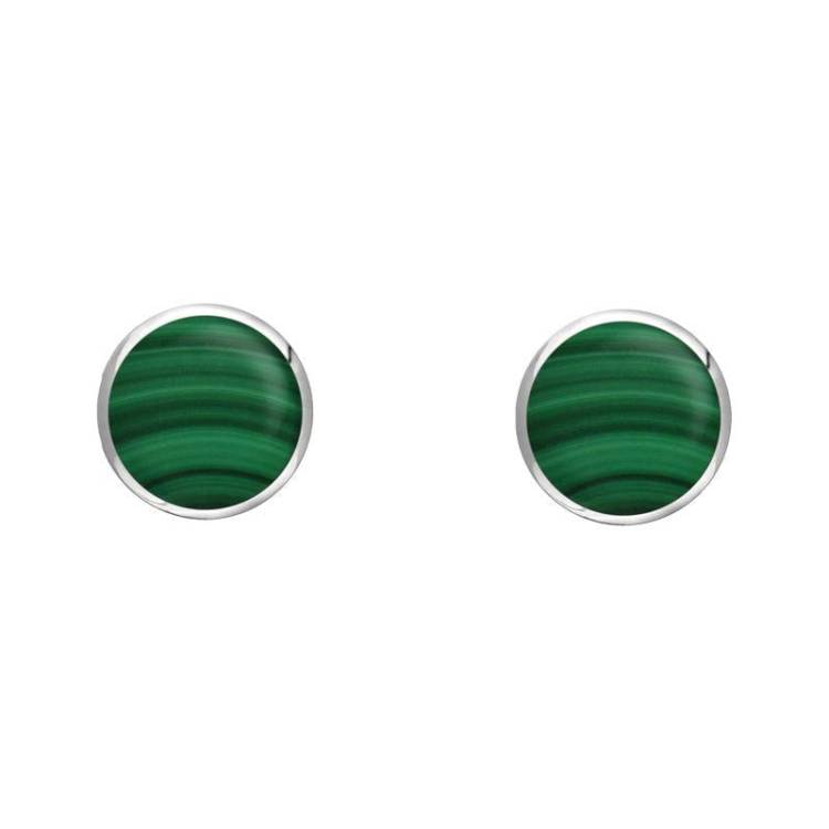 Sterling Silver Malachite 4mm Classic Small Round Stud Earrings