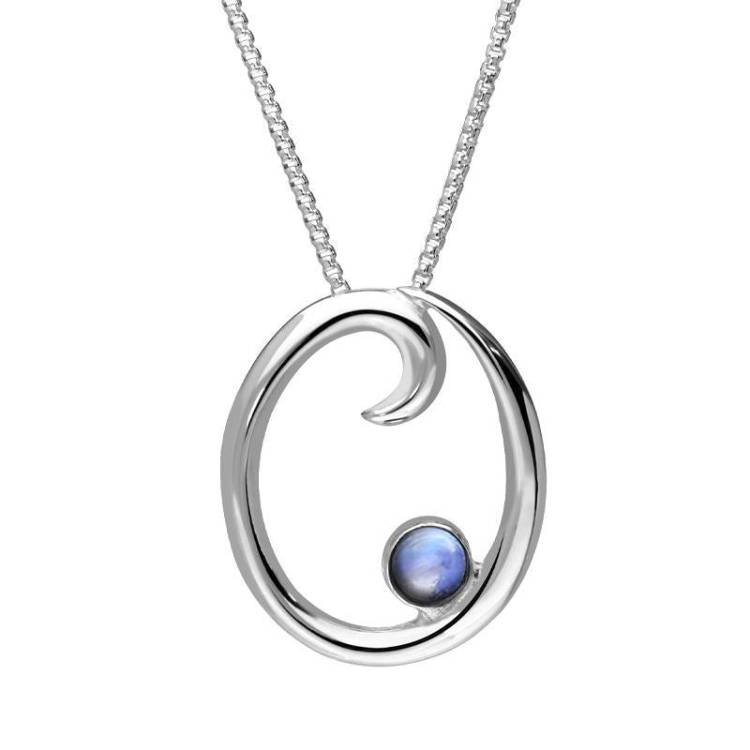 Sterling Silver Moonstone Love Letters Initial O Necklace - Option1 Value Silver