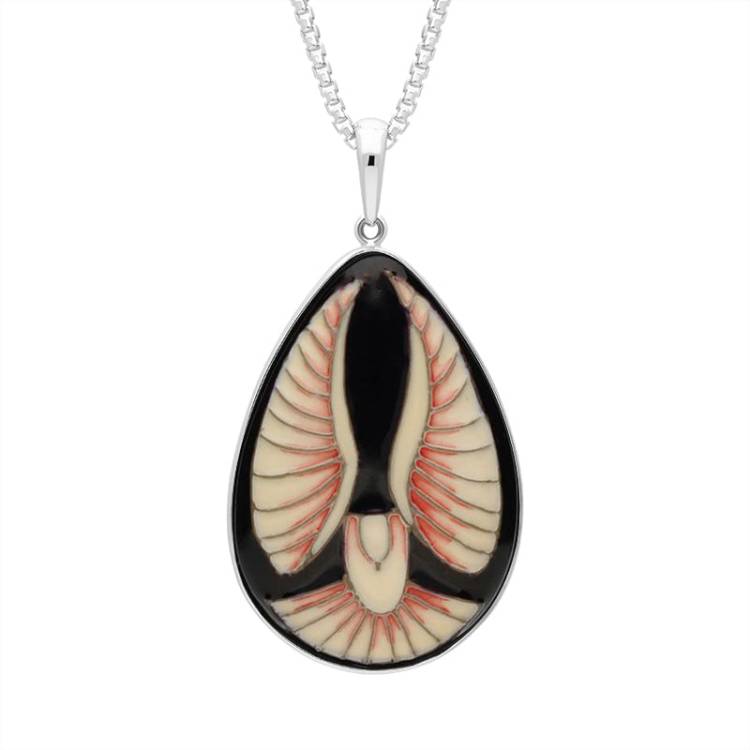 Sterling Silver Moorcroft Eagle Pear Necklace - Silver