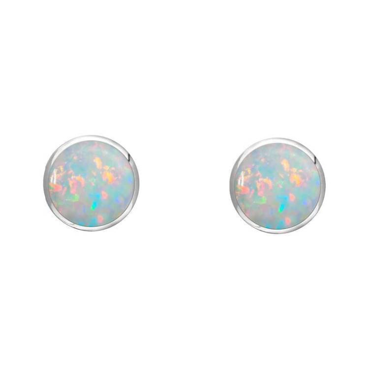 Sterling Silver Opal 4mm Classic Small Round Stud Earrings
