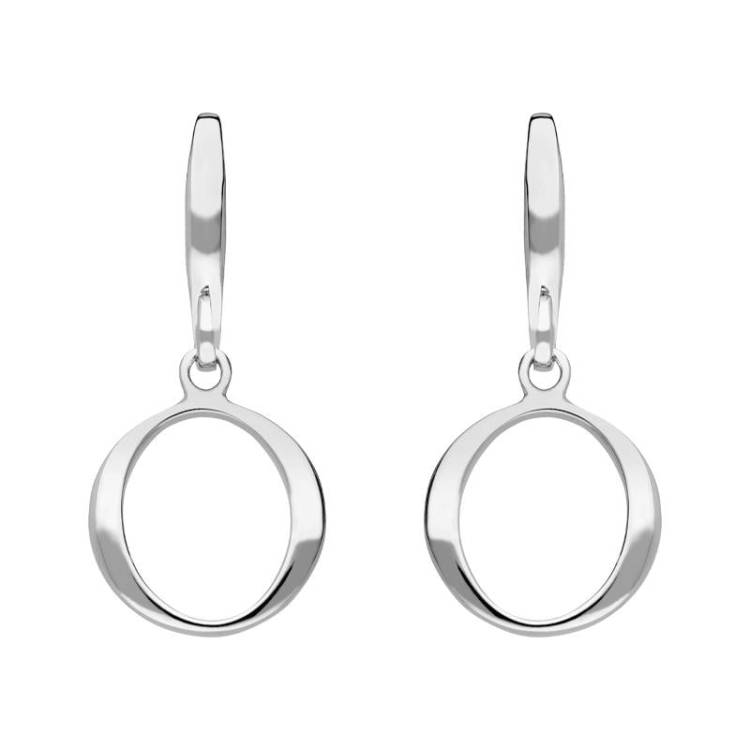 Sterling Silver Open Circle Infinity Drop Earrings - Option1 Value Silver