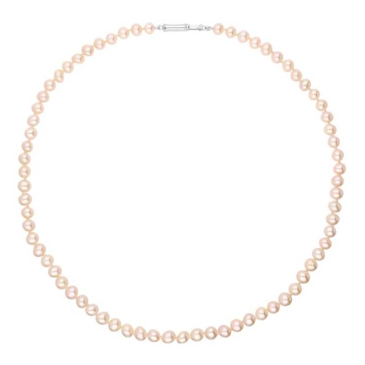 Sterling Silver Pearl Uniform Necklace D - Silver