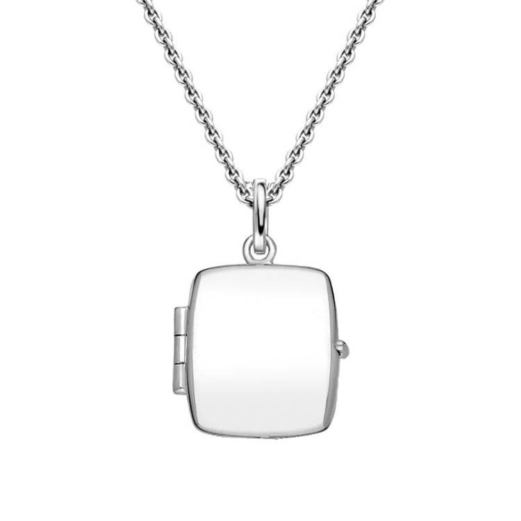 Sterling Silver Rectangle Keepsake Locket - Silver