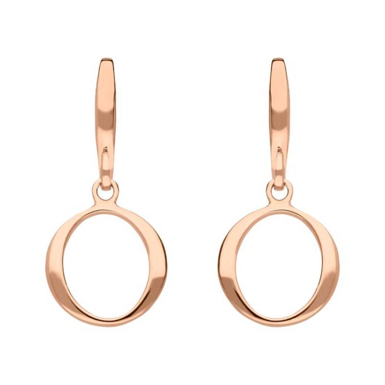 Rose Gold Plated Sterling Silver Open Circle Infinity Drop Earrings - Option1 Value Silver