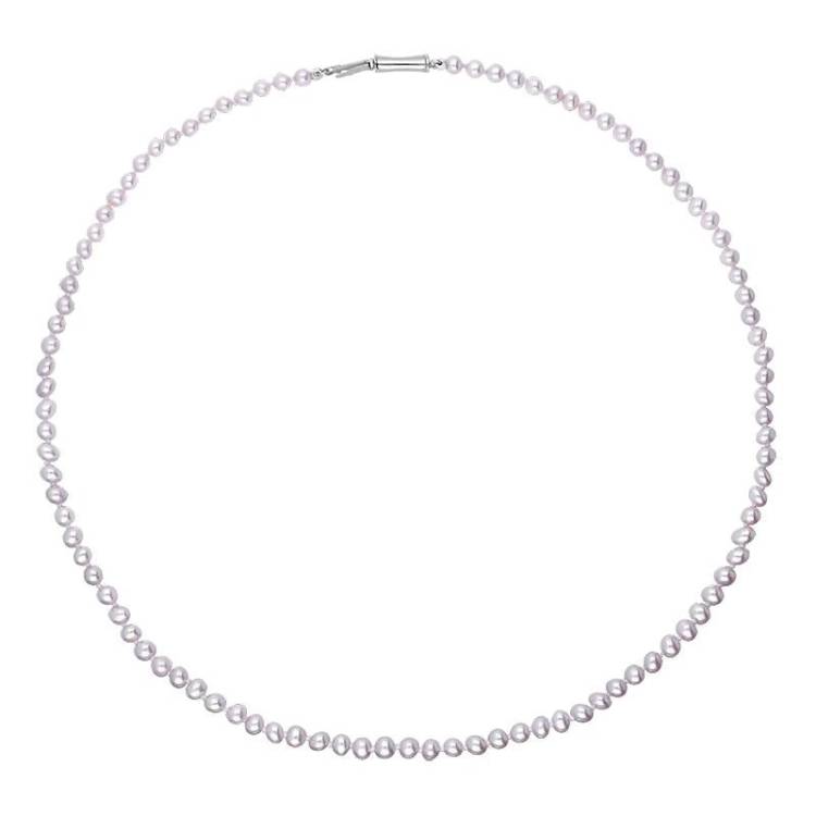 Sterling Silver Silver and Grey Pearl Beaded Necklace D