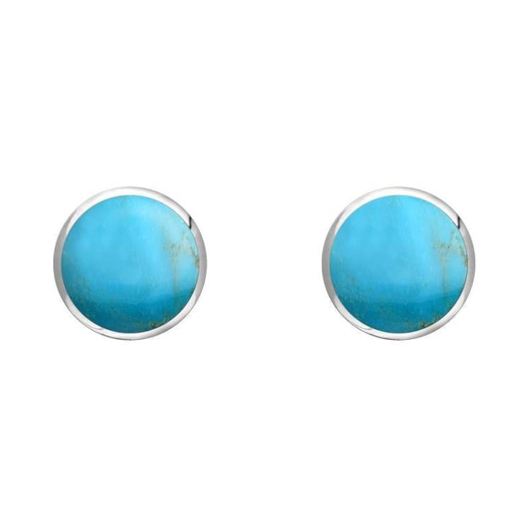 Sterling Silver Turquoise 5mm Classic Small Round Stud Earrings - Option1 Value Silver