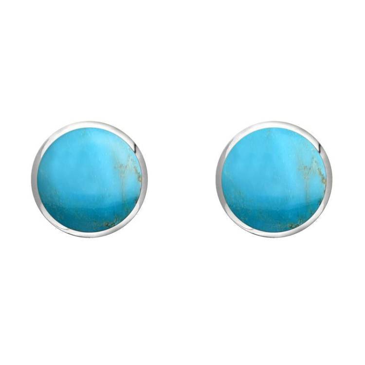 Sterling Silver Turquoise 6mm Classic Medium Round Stud Earrings