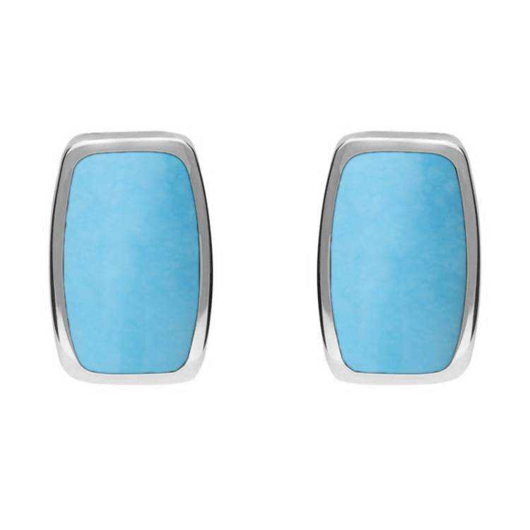 Sterling Silver Turquoise Petite Barrel Stud Earrings - Option1 Value Silver