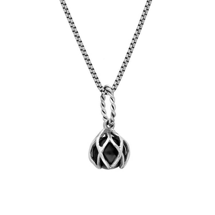 Sterling Silver Whitby Jet Emma Stothard Silver Darling 6mm Float Charm Necklace