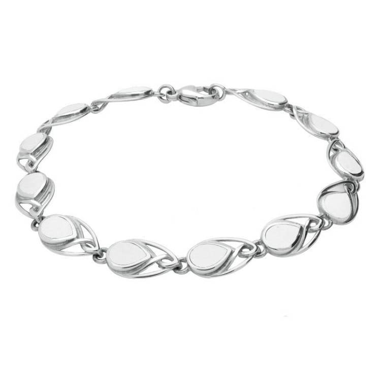 Sterling Silver Bauxite Celtic Pear Shaped Bracelet - Silver