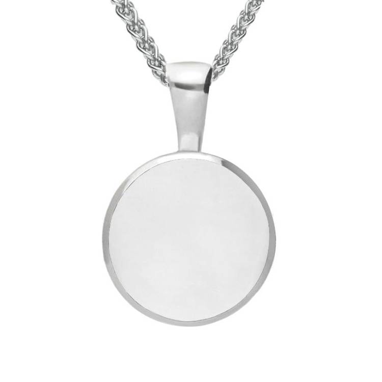 Sterling Silver Bauxite Heritage Round Necklace - Silver