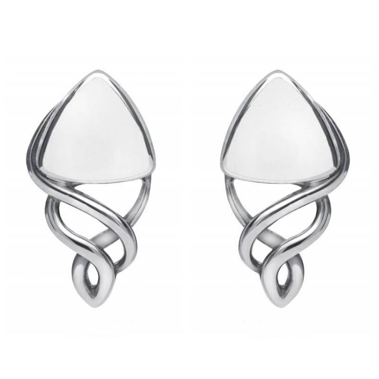 Sterling Silver Bauxite Curve Triangle Celtic Stud Earrings