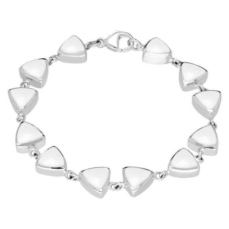 Sterling Silver Bauxite Curved Triangle Bracelet - Silver