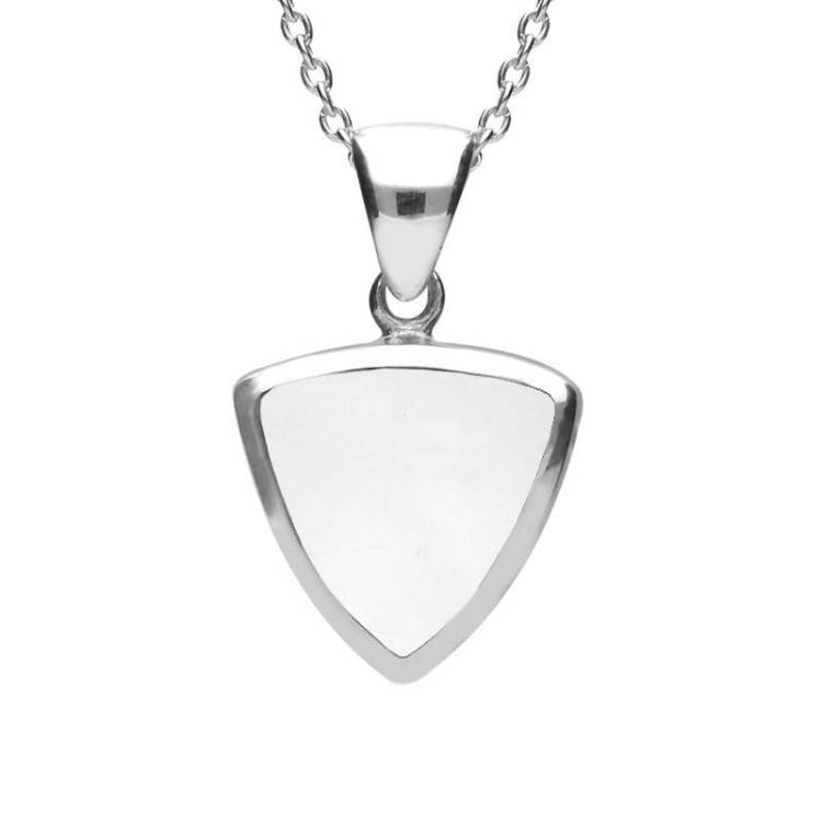 Sterling Silver Bauxite Curved Triangle Necklace - Silver