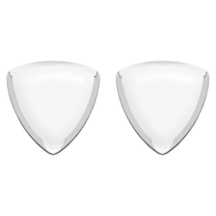 Sterling Silver Bauxite Curved Triangle Stud Earrings