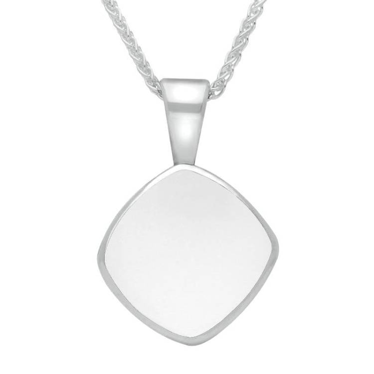 Sterling Silver Bauxite Cushion Shaped Necklace - Silver