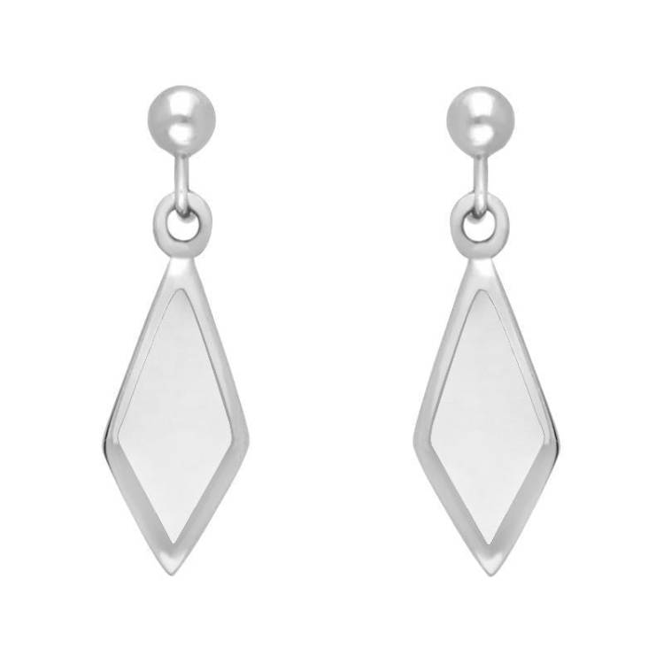 Sterling Silver Bauxite Dinky Diamond Shape Drop Earrings
