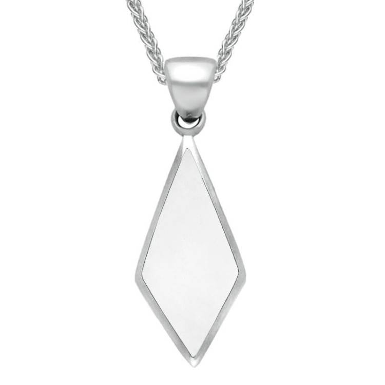 Sterling Silver Bauxite Diamond Shaped Necklace - Silver