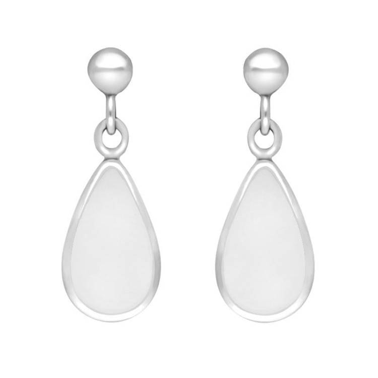 Sterling Silver Bauxite Drinky Tear Shaped Drop Earrings