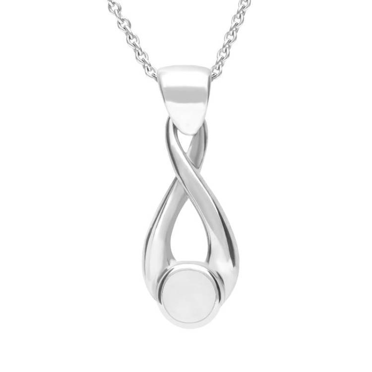 Sterling Silver Bauxite Eternity Loop Necklace - Silver