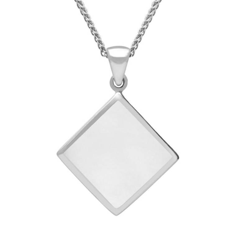 Sterling Silver Bauxite Flat Square Necklace - Silver