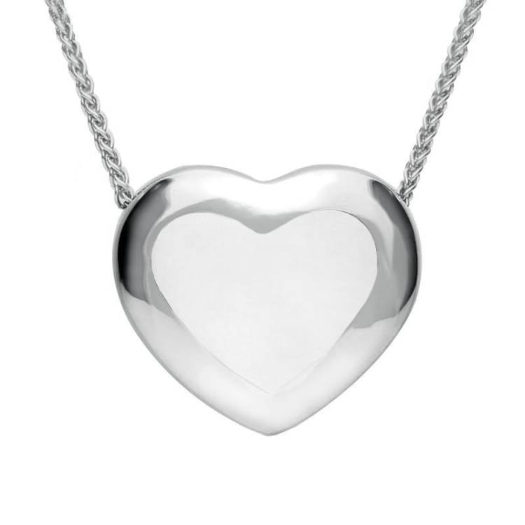 Sterling Silver Bauxite Framed Heart Necklace