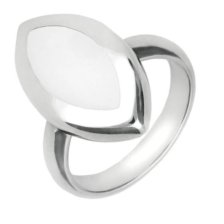 Sterling Silver Bauxite Framed Marquise Ring