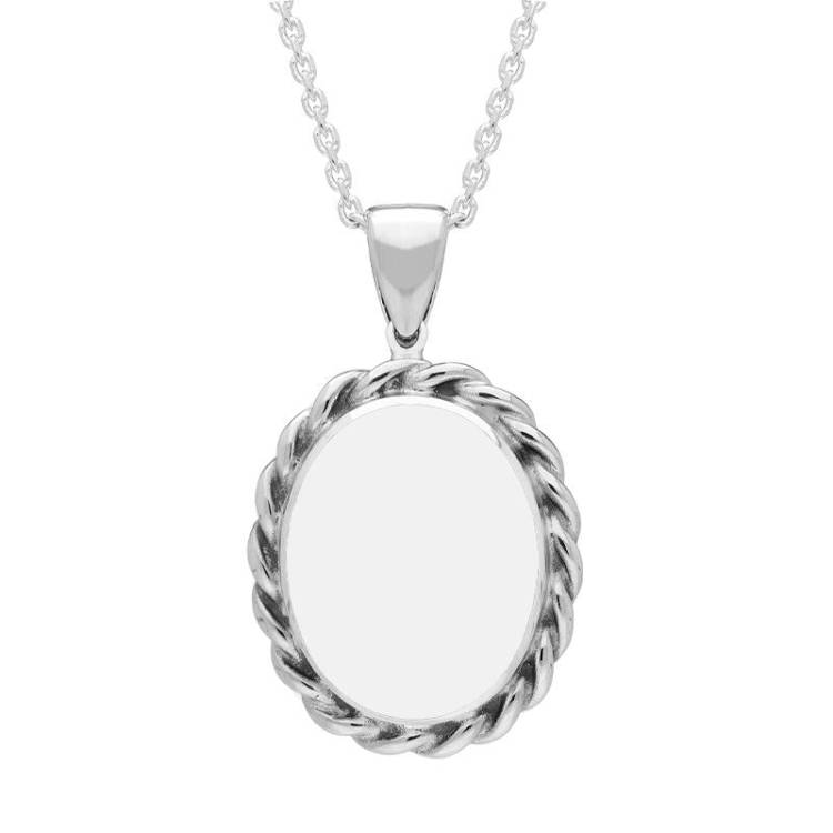 Sterling Silver Bauxite Heavy Rope Oval Necklace - Silver