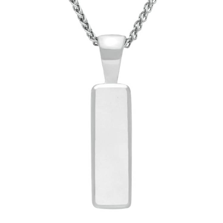 Sterling Silver Bauxite Jet Small Oblong Necklace - Silver