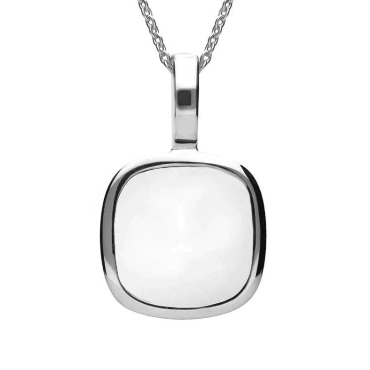 Sterling Silver Bauxite Large Cushion Necklace - Silver