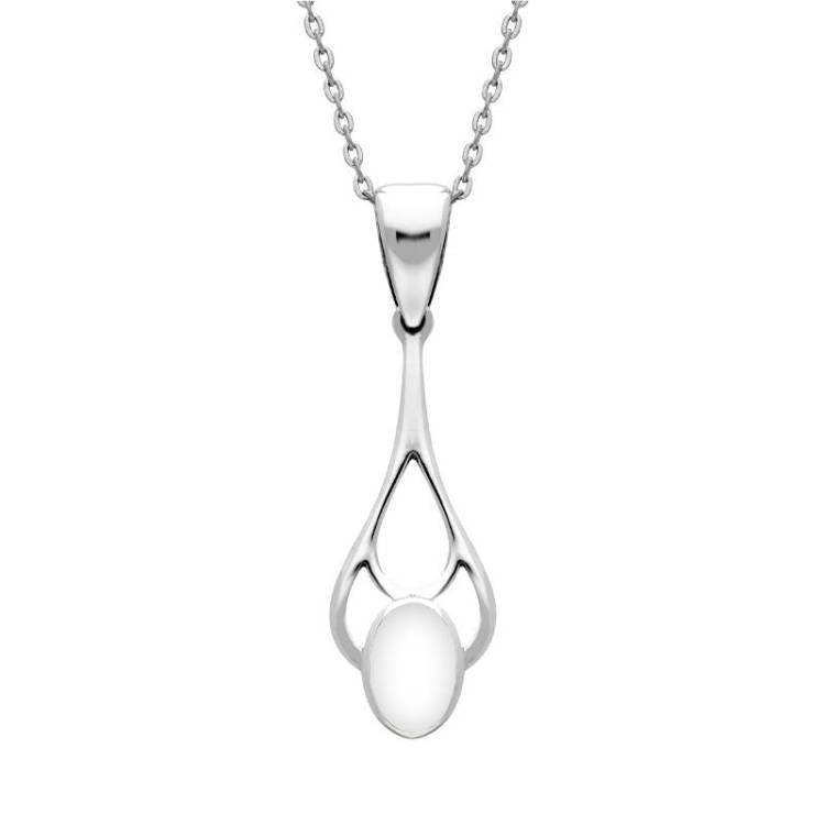 Sterling Silver Bauxite Large Oval Spoon Necklace