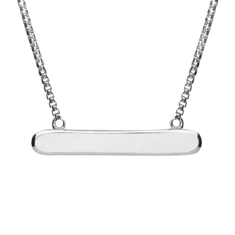 Sterling Silver Bauxite Lineaire Oval Necklace