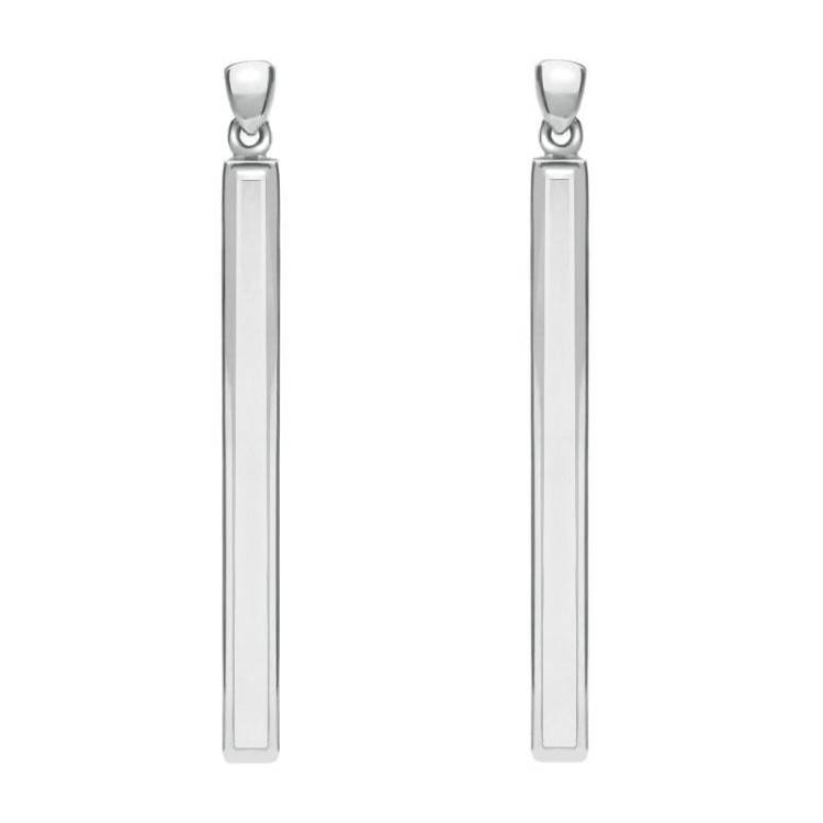 Sterling Silver Bauxite Long Slim Drop Earrings