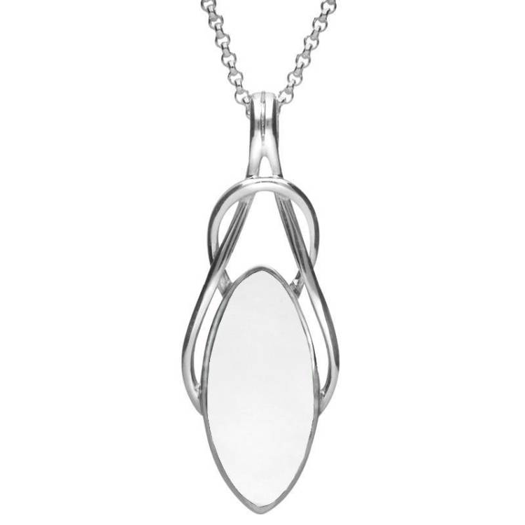 Sterling Silver Bauxite Marquise Celtic Twist Necklace - Silver