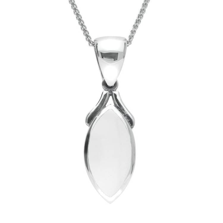 Sterling Silver Bauxite Marquise Necklace - Silver